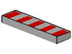 Tile 1 x 4 with 5 Red Stripes Pattern