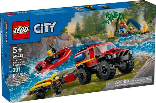 [S 60412-1 (No Colour)] 4x4 Fire Truck with Rescue Boat