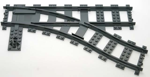 [P 53404 (Dark Bluish Gray)] Train, Track Plastic (RC Trains) Switch Point Right