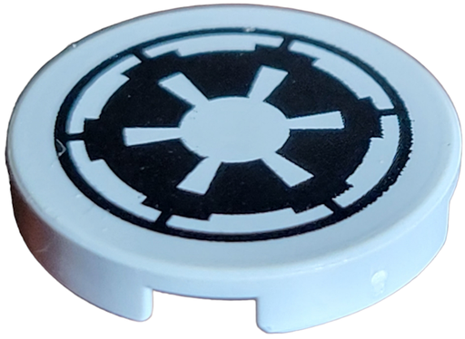 [P 4150ps5 (Light Bluish Gray)] Tile, Round 2 x 2 with SW Imperial Logo Pattern