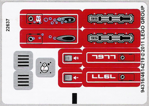 [P 7977stk01 (No Colour)] Sticker Sheet for Set 7977 - (94316/4614219)