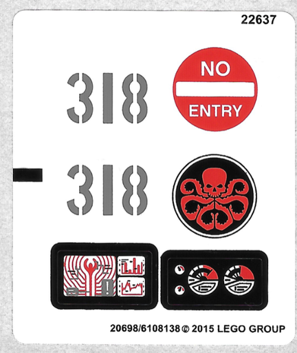 [P 76041stk01a (No Colour)] Sticker Sheet for Set 76041 - International Version - (20698/6108138)