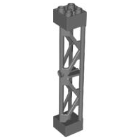 [P 58827 (Dark Bluish Gray)] Support 2 x 2 x 10 Girder Triangular Vertical - Type 3 - 3 Posts, 2 Sections