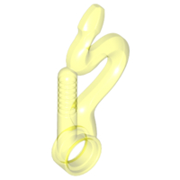 [P 98348 (Trans-Neon Green)] Minifigure, Weapon Whip Bent with Snake Head and Pin Hole