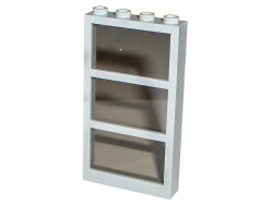 [P 6160c01 (Light Gray)] Window 1 x 4 x 6 with 3 Panes with Fixed Trans-Brown Glass