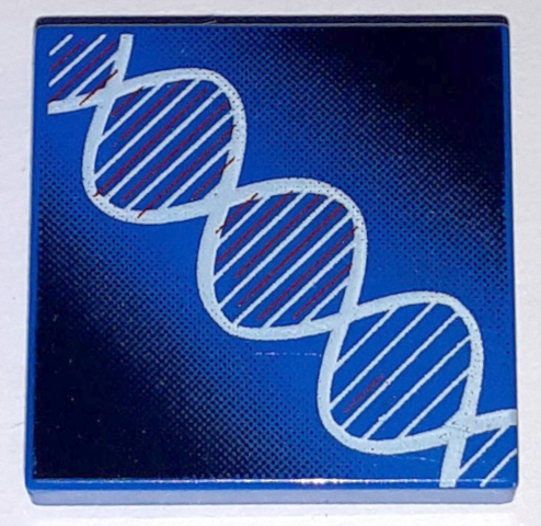 [P 3068pb0020 (Blue)] Tile 2 x 2 with DNA Double-Helix Pattern