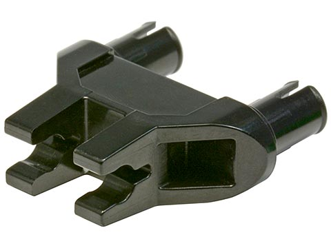 [P 47994 (Black)] Technic, Pin Double Triangle 1 x 3 with 2 Clips with Round Pin Holes
