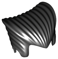 [P 42444 (Black)] Minifigure, Hair Pointed (Vampire)