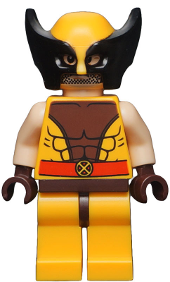 [M sh0118 (No Colour)] Wolverine - Bright Light Orange and Black Mask, Dark Brown Hands