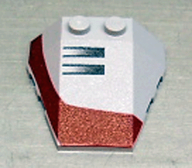 [P 48933pb003 (Light Bluish Gray)] Wedge 4 x 4 Triple with Stud Notches with Set 7260 Right Pattern