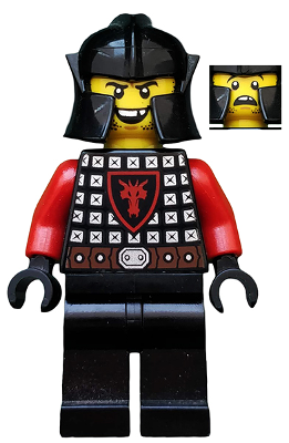 [M cas528 (No Colour)] Castle - Dragon Knight Scale Mail with Dragon Shield, Cheek Protection Helmet, Missing Tooth Open Grin