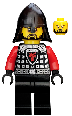 [M cas525 (No Colour)] Castle - Dragon Knight Scale Mail with Dragon Shield and Shoulder Armor, Helmet with Neck Protector, Black Beard