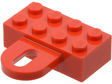 [P 4748 (Red)] Brick, Modified 2 x 4 with Coupling, Female