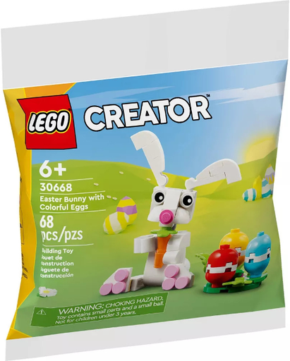 [S 30668-1 (No Colour)] Easter Bunny with Colorful Eggs polybag