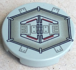 [P 4150px24 (Light Gray)] Tile, Round 2 x 2 with SW Hexagonal Hatch Pattern