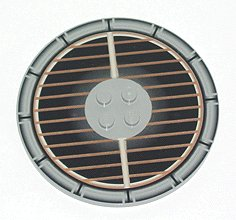 [P 6177pb002 (Light Gray)] Tile, Round 8 x 8 with 4 Studs in Center with Grille Pattern
