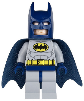 [M sh0025 (No Colour)] Batman - Light Bluish Gray Suit with Yellow Belt and Crest, Dark Blue Mask and Cape (Type 1 Cowl)