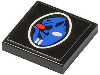 [P 3068pb0030 (Black)] Tile 2 x 2 with Alien Egg Pattern (Sticker) - Sets 1737 / 5129 / 6854 / 6856 / 6899 / 6938 / 6958 / 6982