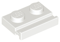 Plate, Modified 1 x 2 with Door Rail