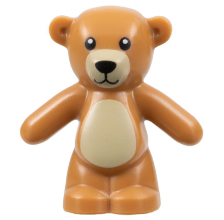 Teddy Bear with Black Eyes, Nose and Mouth and Tan Stomach and Muzzle Pattern