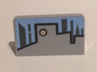 Panel 1 x 2 x 1 with Light Blue Sky and Gray Skyline Pattern