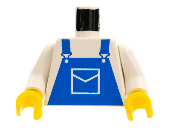 Torso Overalls Blue with Pocket Pattern / White Arms / Yellow Hands