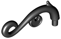 Plant Stem, Curved with 2 Thorns and 2 Swirls