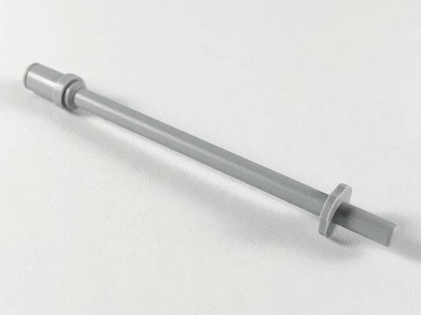 Bar   8L with Stop Rings and Pin (Technic, Figure Accessory Ski Pole) - Flat End