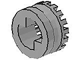 Technic Bush 1/2 Toothed, Two Interior Ridges