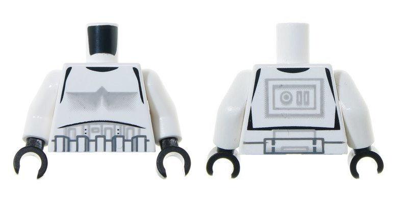 Torso SW Armor Stormtrooper Pattern / White Arms / Black Hands