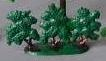 Plant, Tree Flat Bush painted with solid base (1950s version)