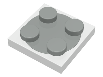 Turntable 2 x 2 Plate with Light Gray Top (3680 / 3679)