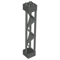 Support 2 x 2 x 10 Girder Triangular Vertical - Type 1 - Solid Top, 3 Posts