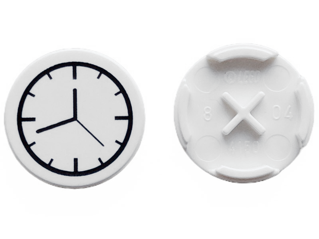 Tile, Round 2 x 2 with Clock Pattern
