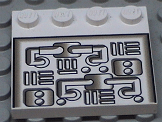 Tile, Modified 4 x 4 with Studs on Edge with Pipes Pattern