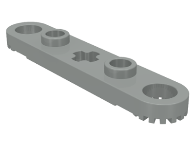 Technic, Plate 1 x 5 with Toothed Ends, 2 Studs and Center Axle Hole