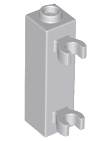 Brick, Modified 1 x 1 x 3 with 2 Clips (Vertical Grip) - Hollow Stud