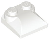 Slope, Curved 2 x 2 x 2/3 with Two Studs and Curved Sides
