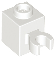 Brick, Modified 1 x 1 with Open O Clip (Vertical Grip) - Hollow Stud