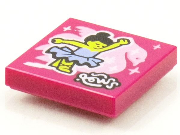 Tile 2 x 2 with Groove with BeatBit Album Cover - Ballerina and Swan Pattern