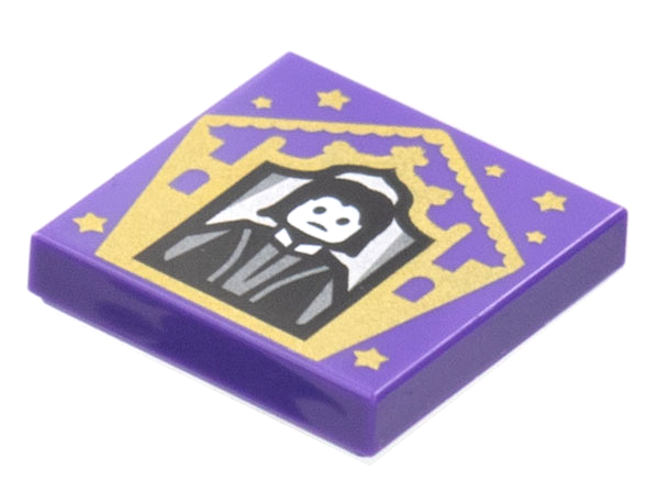 Tile 2 x 2 with HP Chocolate Frog Card Severus Snape Pattern
