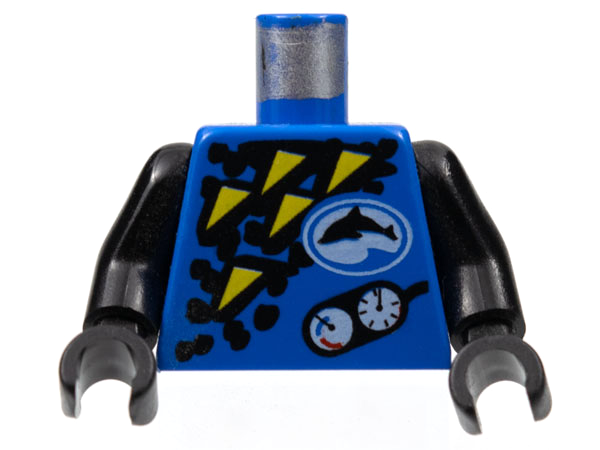 Torso Divers Dolphin Logo, Yellow Triangles, and Gauges Pattern / Black Arms / Black Hands