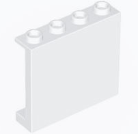 Panel 1 x 4 x 3 with Side Supports - Hollow Studs