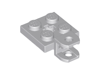 Plate, Modified 2 x 2 with Tow Ball Socket, Short, Flattened with Holes and Axle Hole in Center