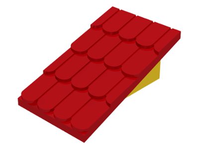 Fabuland Roof Support Slope, 6 x 2 with Red Fabuland Roof Slope without Chimney Hole (787 / 4323)
