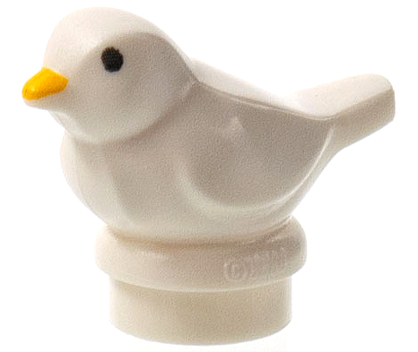 Bird, Small with Black Eyes and Bright Light Orange Beak Pattern