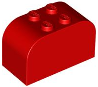 Slope, Curved 4 x 2 x 2 Double with 4 Studs