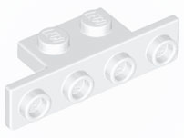 Bracket 1 x 2 - 1 x 4 with Two Rounded Corners at the Bottom