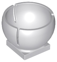 Cylinder Hemisphere 3 x 3 Ball Turret Socket with 2 x 2 Base