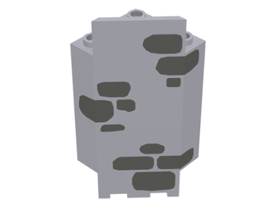 Panel 3 x 3 x 6 Corner Wall with Dark Gray Stones Pattern